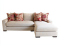 Ecksofa aus Strukturstoff 265 x 175 x 84 cm - Beige und Dunkelbraun - Modernes Design mit Liegefläche
