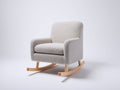 Schaukelstühle Strukturstoff und Holz 82x70x88 cm - Creme-Naturholz - Moderner Lesesessel