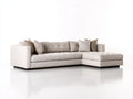 Ecksofa aus Strukturstoff 285 x 175 x 82 cm - Beige Dunkelbraun - Modernes Design mit Ottomane für das Wohnzimmer