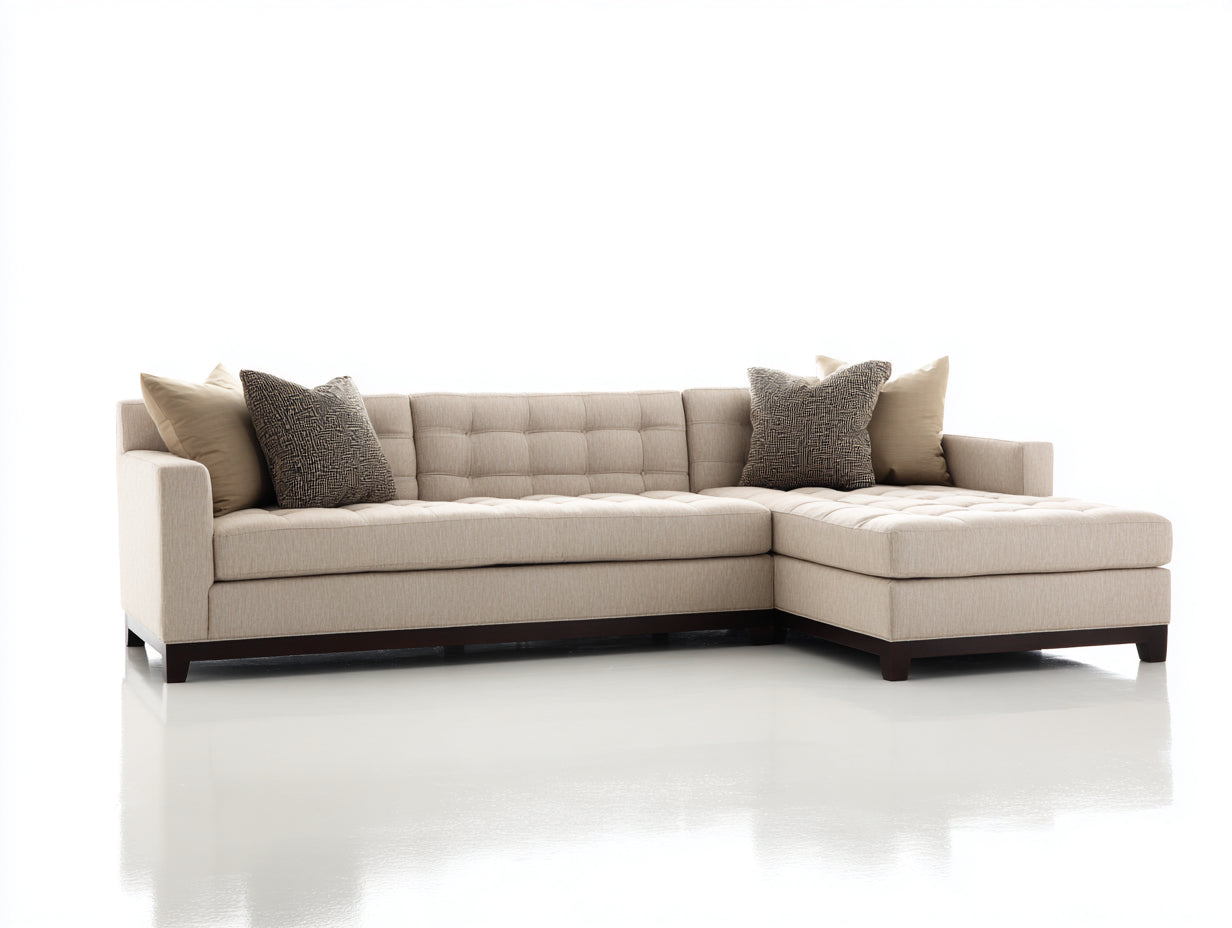 Ecksofa Stoff 285x180x78 cm - Beige - Modernes Wohnzimmerdesign