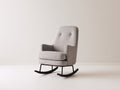 Schaukelstühle Stoff und Metall 88x72x105 cm - Beige-Schwarz - Moderner Lesesessel