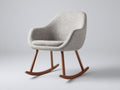 Schaukelstühle Stoff und Holz 78x74x89 cm - Hellgrau-Braun - Moderner Loungestuhl