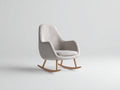Schaukelstühle Bouclé-Stoff und Holz 88x76x95 cm cremeweiß für Wohnzimmer - moderner Loungesessel mit Kufen