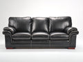3 Sitzer Sofas Lederoptik 220x90x85 cm - Schwarz - Klassisches Wohnzimmerdesign