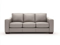 3 Sitzer Sofas Kunstleder 210x86x82 cm - Taupe-Dunkelbraun - Gerade Form für Wohnzimmer