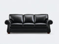 3 Sitzer Sofas Kunstleder 212x88x84 cm - Schwarz-Braun - Gerollte Armlehnen für Wohnzimmer