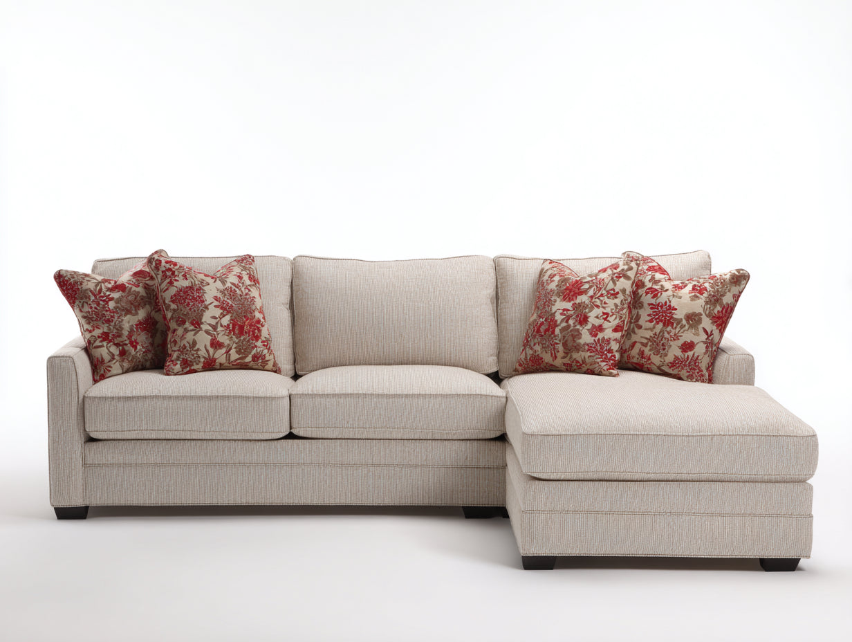 Ecksofa Stoff 245x160x84 cm - Beige - klassischer Wohnstil für Wohnzimmer