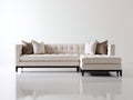 Ecksofa aus Stoff 275 x 180 x 82 cm - Beige und Dunkelbraun - Modernes Design mit Ottomane