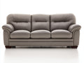 3 Sitzer Sofas Lederoptik 220x95x92 cm - Taupe - klassischer Polsterstil für Wohnzimmer